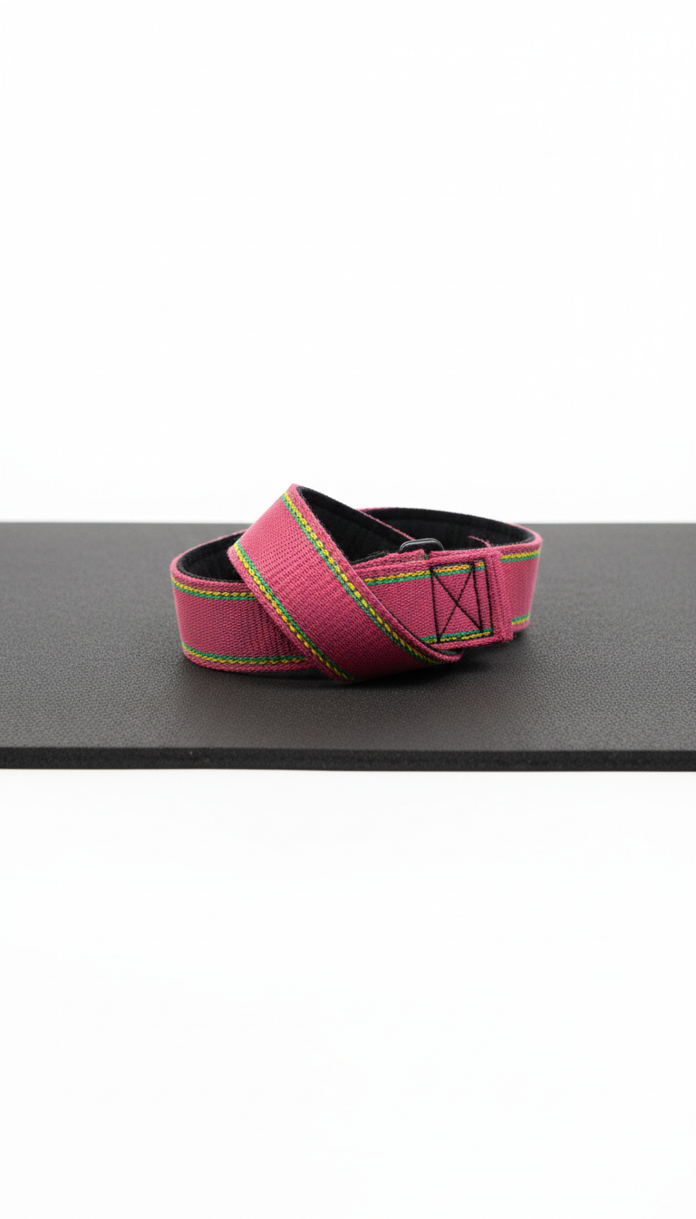 Hustle Pink Lifting Straps Contrast Stitch